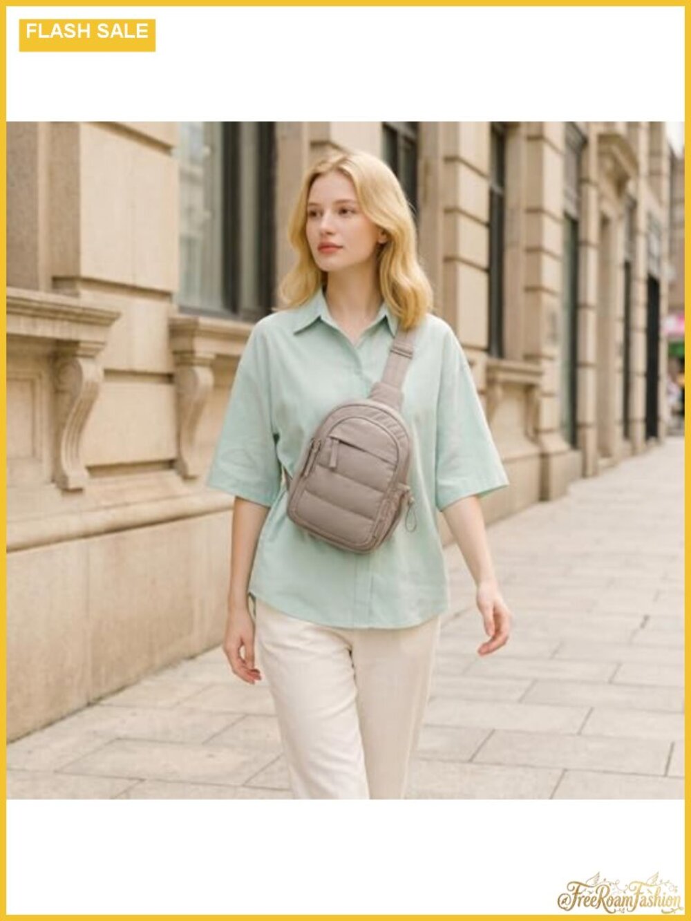Puffer Crossbody Sling Bag Small Quilted Travel Hiking Fanny Pack Purse